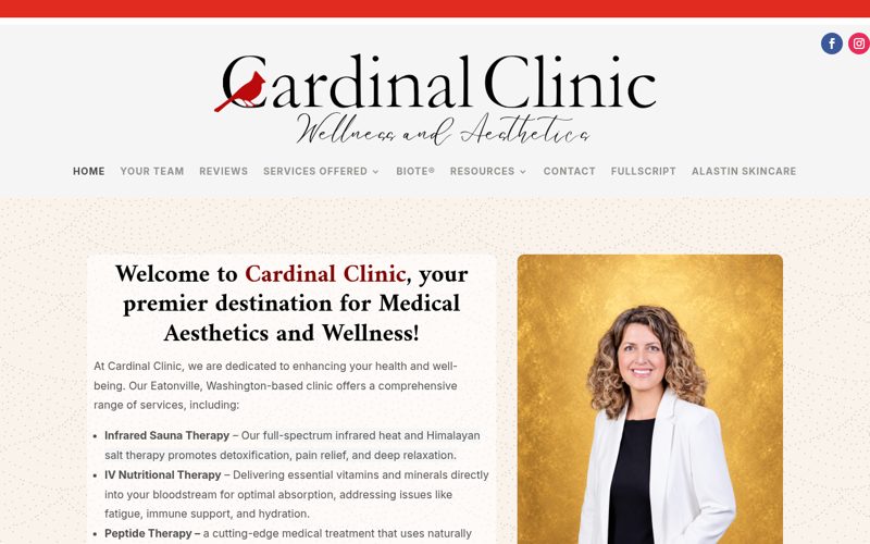 Cardinal Clinic website homepage