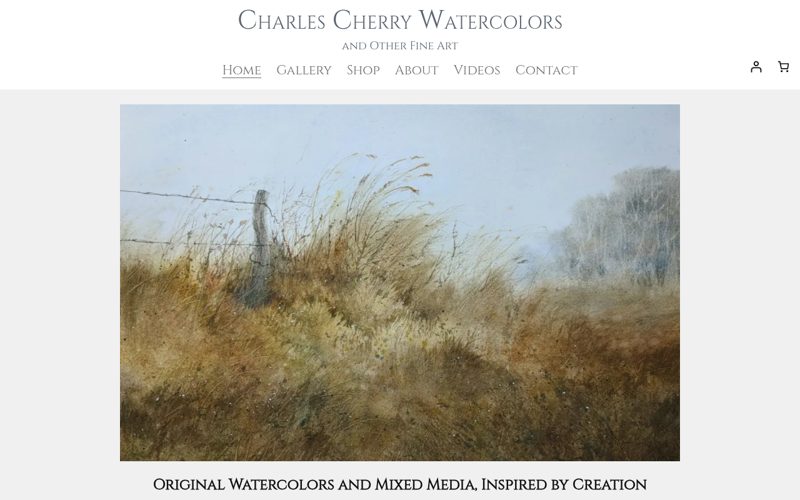 Charles Cherry Watercolors website homepage
